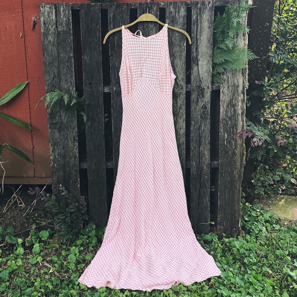 Pink and White Maxi Dress